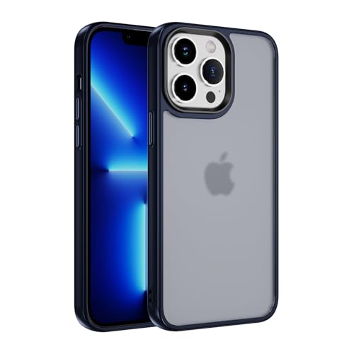 MRVOEBC Matt Hülle Kompatibel mit iPhone 13 Pro, Durchscheinende Rückseite Schutzhülle, Anti-Kratzen und Anti-Fingerabdruck Handyhülle (Marine Blau) von MRVOEBC