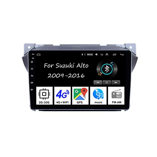 Android Autoradio-Tuner 22,9 cm mit Bluetooth und Navigation und Rückfahrkamera, für Suzuki Alto 2009–2016 4Core 2G + 32G Plug and Play Autozubehör Touchscreen Radio von MRWJ