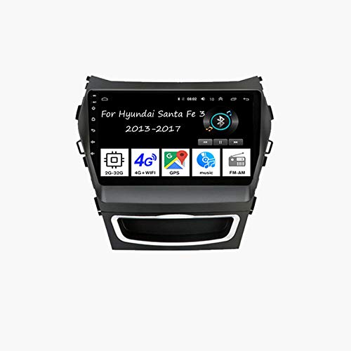 Autoradio Bluetooth Car Multimedia Navigations GPS Für Hyundai Santa Fe 3 2013-2017 Auto Zubehör Einfügen Und Verwenden Car Video Player Carplay Player Radio-Videoempfänger,4 Cores 2G+32G von MRWJ