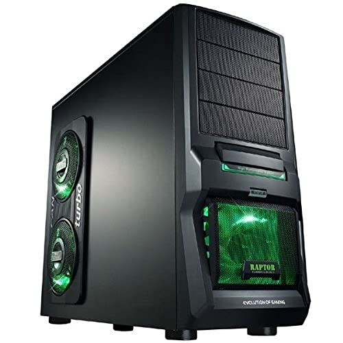 MS-Tech CA-0300 Hornet NG Gaming Midi Tower PC Gehäuse (ATX, eSATA, 2 x USB 2.0, 1 x USB 3.0) inkl. 3 x LED Seitenlüfter rot von MS-TECH