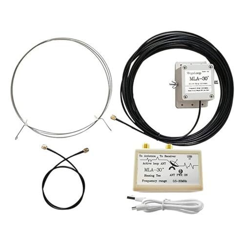 MSCHENZW -30+ Plus 0,5–30 MHz Aktive Ring-Empfangsantenne, SDR-Loop-Antenne, Rauscharm, Mittelkurzwellenradio, Kurzwelle, Langlebig, Einfach zu Bedienen (3,5 Mm) von MSCHENZW