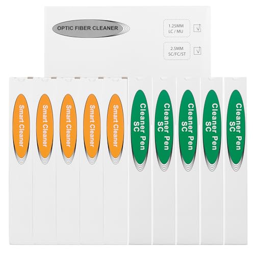 MSDADA 10 x Glasfaser-Reinigungsstift - Werkzeuge Reinigungsstift für LC/MU/SC/FC/ST/E2000 Stecker Faserreiniger Stift – 800+ Endface & Optische Stecker von MSDADA