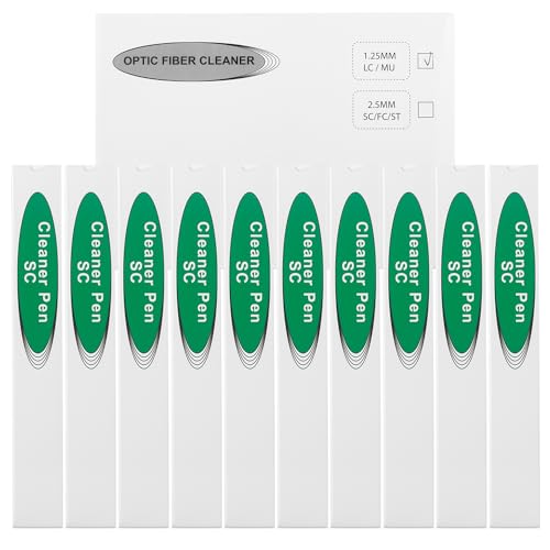 MSDADA 10 x Glasfaser-Reinigungsstift Werkzeuge Reinigungsstift für SC/FC/ST/E2000 Stecker Faserreiniger Stift – 800+ Endface & Optische Stecker(Weiß) von MSDADA