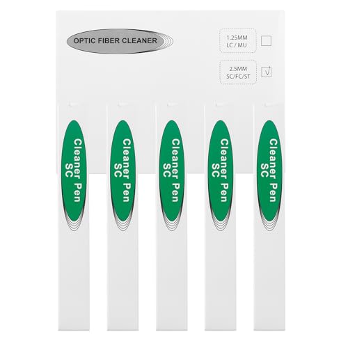 MSDADA 5 x Glasfaser-Reinigungsstift Werkzeuge Reinigungsstift für SC/FC/ST/E2000 Stecker Faserreiniger Stift – 800+ Endface & Optische Stecker(Weiß) von MSDADA