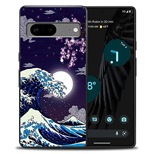 MSEAANBK Kompatibel mit Google Pixel 7 Hülle Japanische Welle Kirschblüte Mond Muster Handyhülle für Jungen Mädchen Aldults, weiches TPU Stoßfest Anti-Kratzer Hülle Entworfen für Google Pixel 7 6,3 MSEAANBK Kompatibel mit Google Pixel 7 Hülle Japanische Welle Kirschblüte Mond Muster Handyhülle für Jungen Mädchen Aldults, weiches TPU Stoßfest Anti-Kratzer Hülle Entworfen für Google Pixel 7 6,3 von MSEAANBK