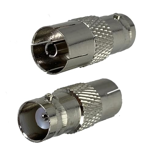 MSEURO 1 stücke Stecker Adapter BNC auf IEC PAL DVB-T Stecker Weibliche Jack RF Koaxial Konverter Draht Terminal Neue Messing Lucky(BNC F to IEC F) von MSEURO