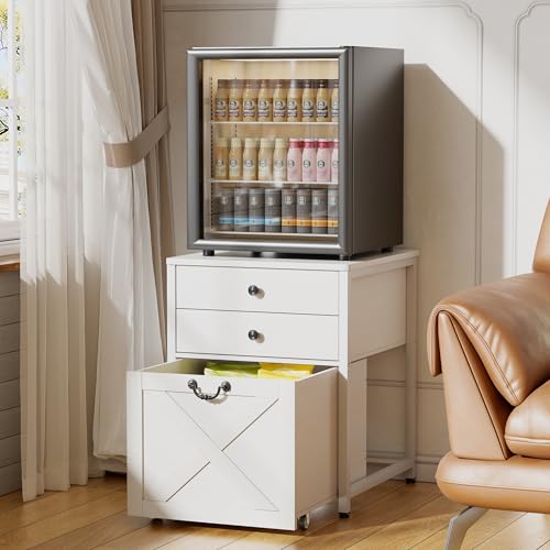 Mini-Kühlschranktisch 69CM Höhe Mini-Kühlschrankständer mit 2 Schubladen & 1 Rollschrank 110KG Tragkraft Kühlschrankhalter mit Schrank Getränkekühlschrankständer für Wohnheim,Zuhause,Büro,Schlafzimmer Mini-Kühlschranktisch 69CM Höhe Mini-Kühlschrankständer mit 2 Schubladen & 1 Rollschrank 110KG Tragkraft Kühlschrankhalter mit Schrank Getränkekühlschrankständer für Wohnheim,Zuhause,Büro,Schlafzimmer von MSFE