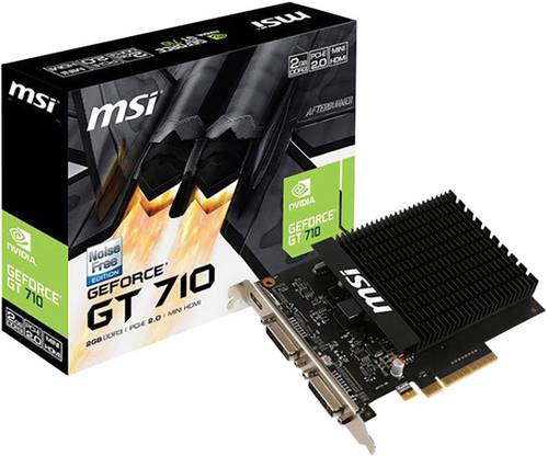 MSI Gaming Grafikkarte Nvidia GeForce GT710 2GB GDDR3-RAM PCIe x16 HDMI®, DVI, VGA Low Profile, Pas von MSI Gaming