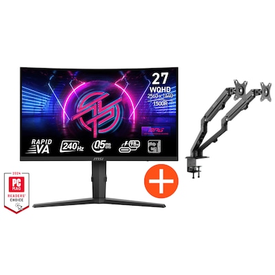 2x MSI MPG 275CQRXFDE 69cm (27") QHD VA Gaming Monitor + Gratis Monitorarm von MSI