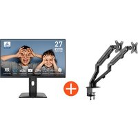 2x MSI Pro MP273QPDE E2 69cm (27") QHD IPS Office Monitor + Gratis Monitorarm von MSI