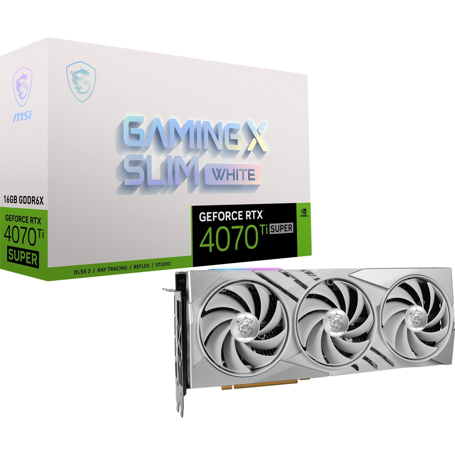GeForce RTX 4070 Ti SUPER 16G GAMING X SLIM WHITE, Grafikkarte von MSI