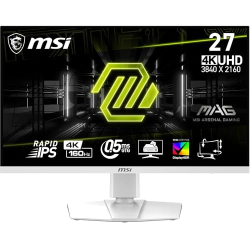 MSI MAG 274URFWDE 27 Zoll UHD Gaming Monitor - 3840 x 2160 Rapid IPS Panel, 160 Hz / 0.5ms (GtG), 133% sRGB, VESA DisplayHDR 400 - DisplayPort 1.4a, HDMI, USB Typ-C von MSI