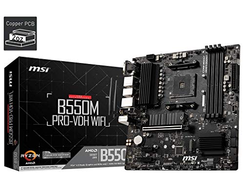 MSI B550M PRO-VDH WiFi AMD AM4 DDR4 M.2 USB 3.2 Gen 1 WLAN HDMI M-ATX Gaming Motherboard von MSI
