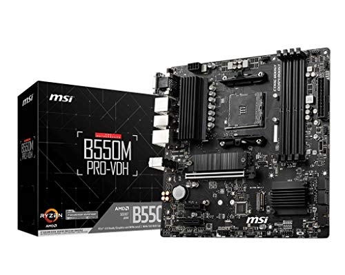 MSI B550M PRO-VDH (MATX Sockel AM4, AMD B550, 4 x DDR4, 1 x PCI Express 3.0 16x) von MSI