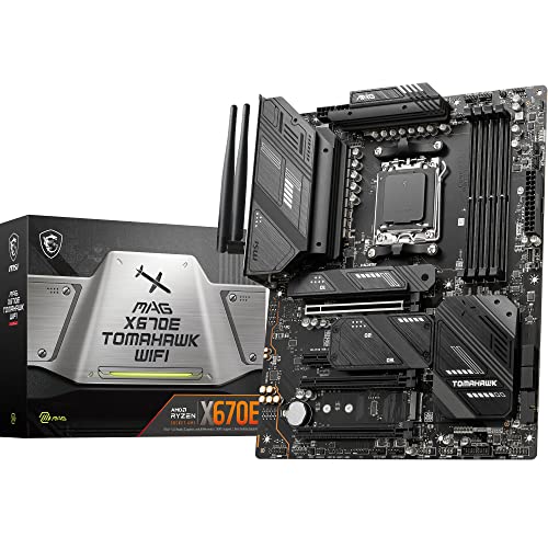 MSI MAG X670E Tomahawk WiFi Motherboard, ATX - Unterstützt AMD Ryzen 7000 Serie Prozessoren, AM5-80A SPS VRM, DDR5 Memory Boost 6600+MHz/OC, PCIe 5.0 x16, M.2 Gen5, Wi-Fi 6E von MSI