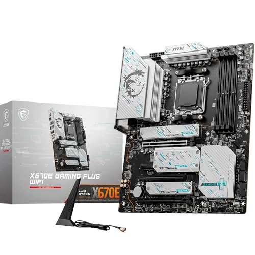 MSI X670E Gaming Plus WiFi Mainboard, ATX - Unterstützt AMD Ryzen 7000 Prozessoren, AM5-14 Duet Rail 80A SPS, DDR5 7800 MHz/OC, PCIe 5.0 x16, M.2 Gen5, 2.5G LAN, Wi-Fi 6E von MSI
