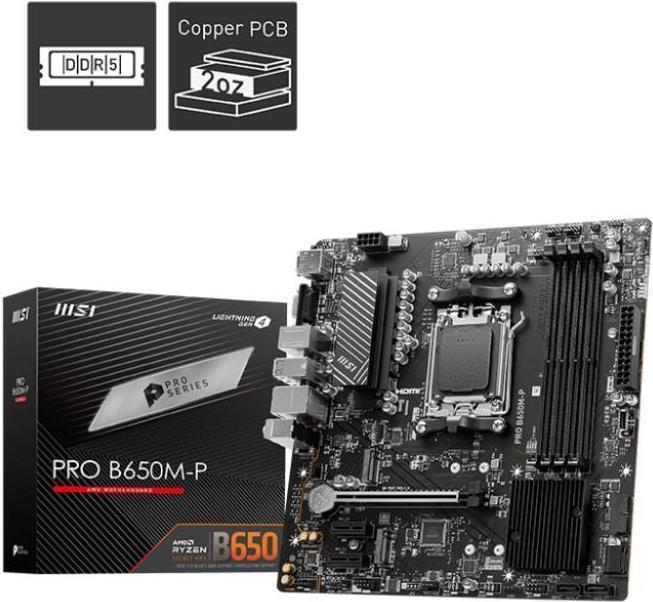 MB MSI PRO B650M-P (B650,AM5,mATX,AMD) (7E27-001R) von MSI