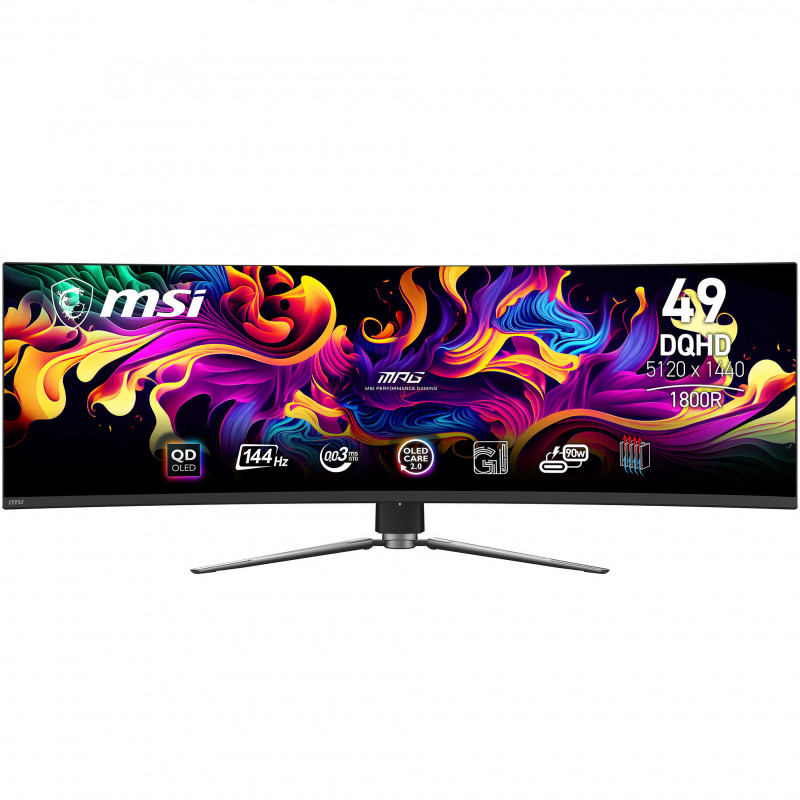 MPG 491CQPDE QD-OLED, 124,5 cm (49 Zoll) Curved, 144Hz, Adaptive Sync, OLED, QD - DP, 2xHDMI [Energieklasse F] (9S6-3FA84T-008) von MSI