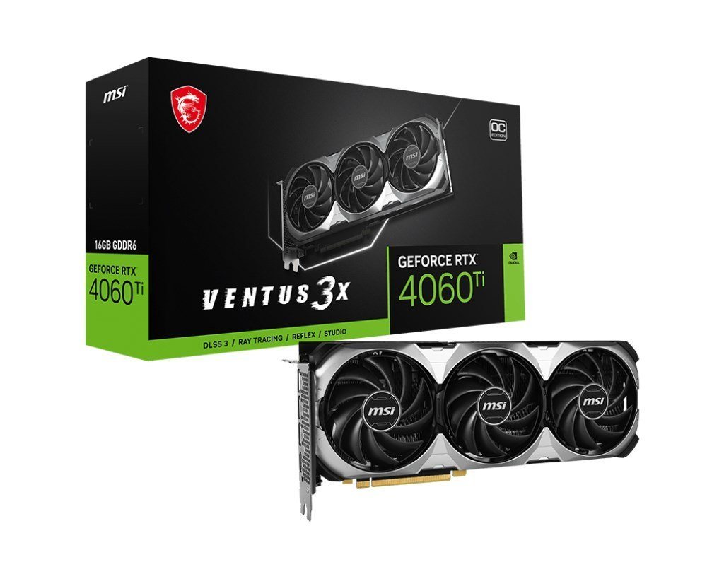 MSI 912-V517-013 GEFORCE RTX 4060 TI VENTUS 3X 16G OC Grafikkarte NVIDIA Grafikkarte (GDDR6) von MSI