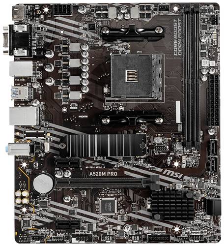 MSI A520M PRO Mainboard Sockel (PC) AMD AM4 Formfaktor (Details) Micro-ATX Mainboard-Chipsatz AMD® von MSI