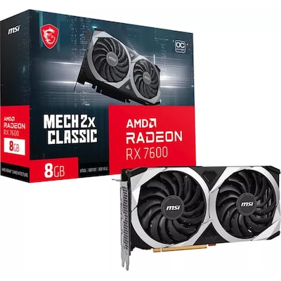 MSI AMD Radeon RX 7600 MECH 2X Classic 8G OC 8GB Grafikkarte GDDR6 HDMI/3x DP von MSI