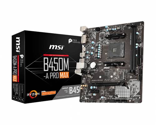 MSI B450M-A PRO MAX Mainboard Sockel (PC) AMD AM4 Formfaktor (Details) Micro-ATX Mainboard-Chipsatz von MSI