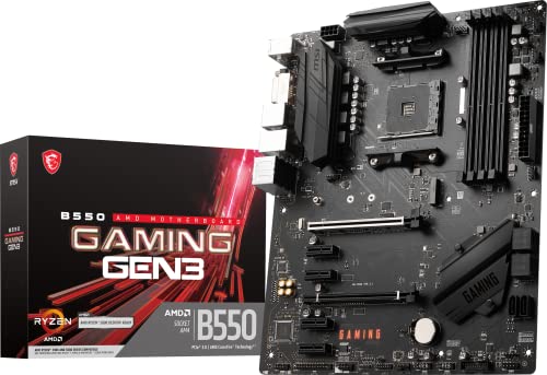MSI B550 Gaming GEN3 Gaming Motherboard (AMD AM4, DDR4, PCIe 3.0, SATA 6Gb/s, M.2, USB 3.2 Gen 1, HDMI, ATX, AMD Ryzen 5000/4000 Series Prozessoren) von MSI
