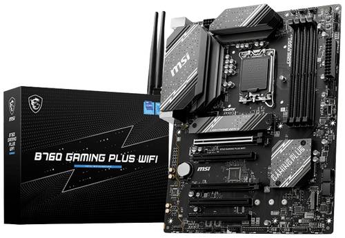 MSI B760 GAMING PLUS WIFI Mainboard Sockel (PC) Intel® 1700 Formfaktor (Details) ATX Mainboard-Chip von MSI