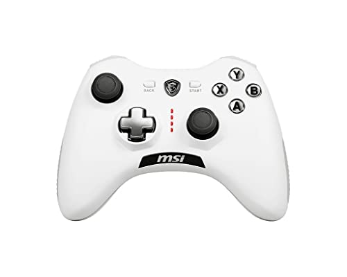 MSI FORCE GC20 V2 WHITE Kabelgebundener PC Gamepad Controller - austauschbare D-Pad Abdeckungen, zwei Vibrationsmotoren, USB 2.0 - weiß, kabelgebunden von MSI