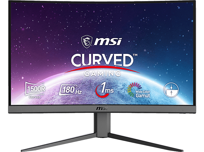 MSI G24C4DE E2 Curved, 1500R, 1x DP, 2x HDMI, 23,6 Zoll Full-HD Gaming Monitor (1 ms Reaktionszeit, 180 Hz) von MSI