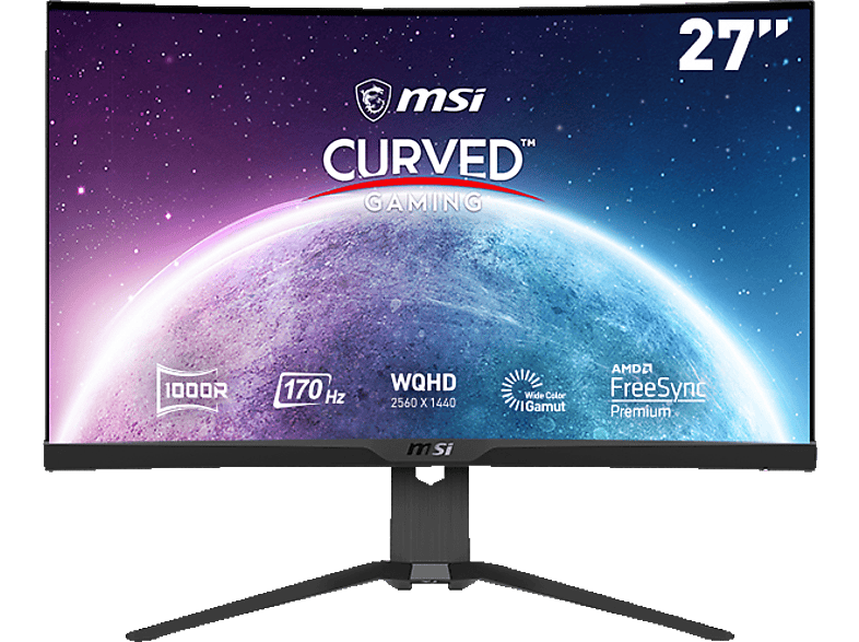 MSI G272CQPDE Curved, höhenverstellbar 27 Zoll WQHD Gaming Monitor (1 ms Reaktionszeit, 170 Hz) von MSI