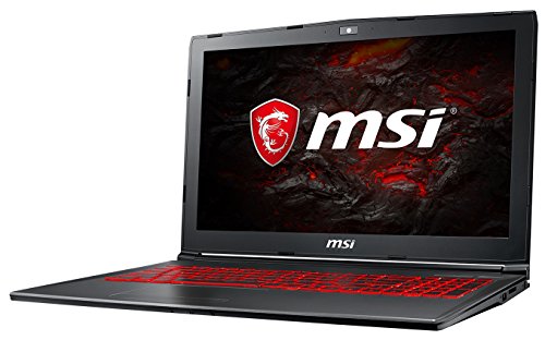 MSI GV62 7RD-1626DE (39,6 cm/15,6 Zoll) Gaming-Laptop (Intel Core i7-7700HQ, 8GB RAM, 256 GB SSD + 1 TB HDD, Nvidia GeForce GTX 1050, Windows 10 Home) schwarz von MSI