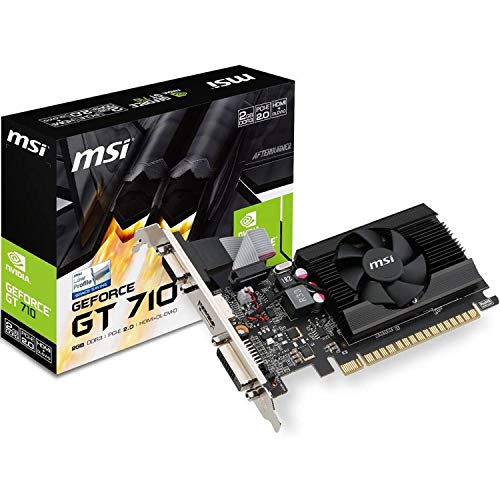 MSI Gaming GeForce GT 710 2GB GDRR3 64-Bit HDCP Support DirectX 12 OpenGL 4.5 Single Fan Low Profile Grafikkarte (GT 710 2GD3 LP) von MSI
