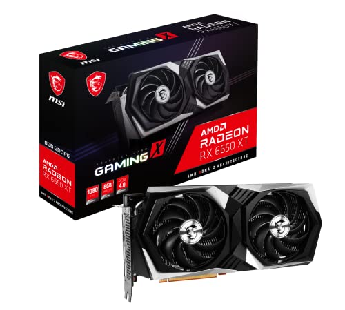 MSI Gaming Radeon RX 6650 XT 128-Bit 8 GB GDDR6 DP/HDMI Dual Torx 4.0-Lüfter, FreeSync DirectX 12 VR-fähige OC-Grafikkarte (RX 6650 XT Gaming X 8G), V502-063R von MSI