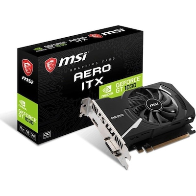 MSI GeForce GT 1030 Aero ITX OC 2GB GDDR4 Grafikkarte DVI/HDMI von MSI