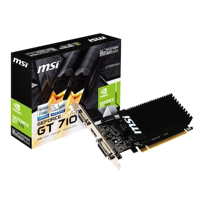 MSI GeForce GT 710 2GB DDR3 Grafikkarte DVI/VGA/HDMI Low Profile passiv MSI GeForce GT 710 2GB DDR3 Grafikkarte DVI/VGA/HDMI Low Profile passiv von MSI