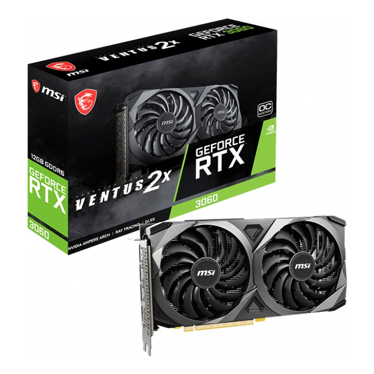 MSI GeForce RTX 3060 Ventus 2X 8G OC Grafikkarte - 3x DisplayPort/1x HDMI von MSI