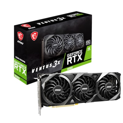 MSI GeForce RTX 3060 Ventus 3X OC 12GB GDDR6 Grafikkarte 3xDP/HDMI von MSI