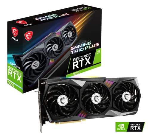 MSI GeForce RTX 3070 Gaming Trio Plus 8G LHR Gaming Grafikkarte - NVIDIA RTX 3070 LHR, GPU 1770 MHz, 8 GB GDDR6 Speicher von MSI