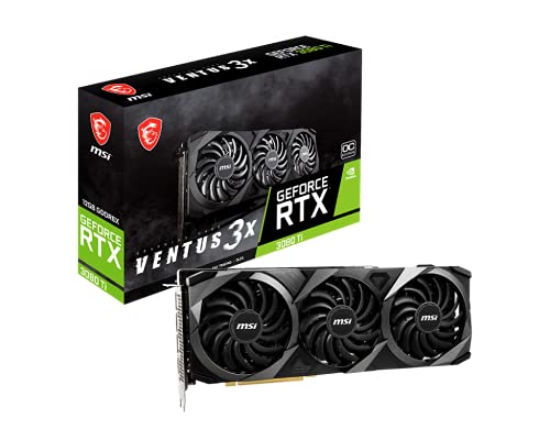 MSI GeForce RTX 3080 Ti VENTUS 3X 12G OC Gaming Grafikkarte - NVIDIA RTX 3080 Ti, GPU 1695 MHz, 12 GB GDDR6X Speicher, Schwarz von MSI