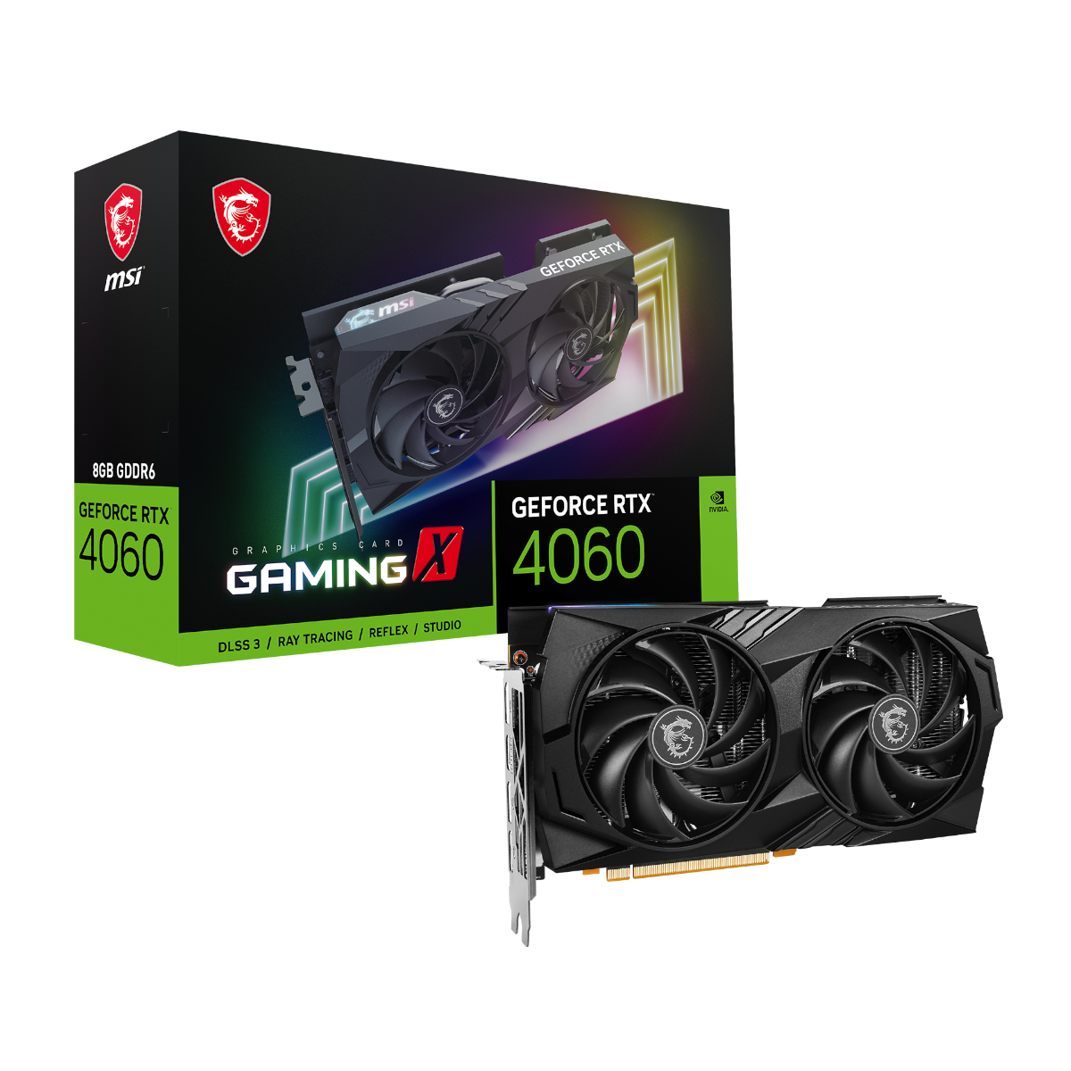 MSI GeForce RTX 4060 GAMING X 8G Grafikkarte - 8GB GDDR6, 1x HDMI, 3x DP von MSI