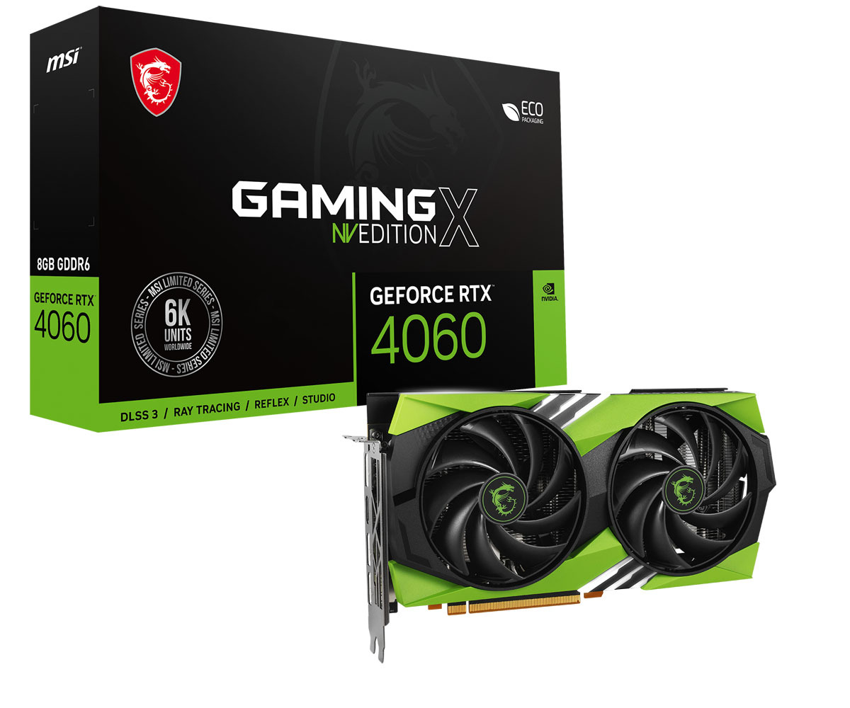 MSI GeForce RTX 4060 GAMING X NV EDITION 8G - 8GB GDDR6, 1x HDMI, 3x DP von MSI