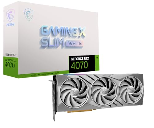 MSI GeForce RTX 4070 GAMING X SLIM WHITE 12G Grafikkarte - 12GB GDDR6X (21Gbps/192-bit), PCIe 4.0 - TRI FROZR 3 , RGB von MSI