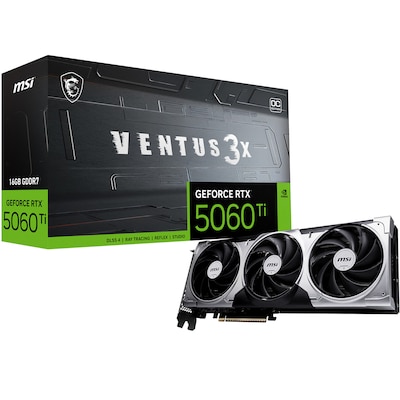 MSI GeForce RTX 5060 Ti 16G VENTUS 3X OC 16GB GDDR7 Grafikkarte HDMI/DP MSI GeForce RTX 5060 Ti 16G VENTUS 3X OC 16GB GDDR7 Grafikkarte HDMI/DP von MSI
