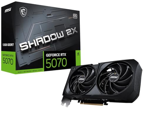 MSI GeForce RTX 5070 12G Shadow 2X OC - 12GB GDDR7 (28Gbps/192-bit), PCIe 5, Boost: 2542 MHz, HDMI 2.1b, DisplayPort 2.1b von MSI
