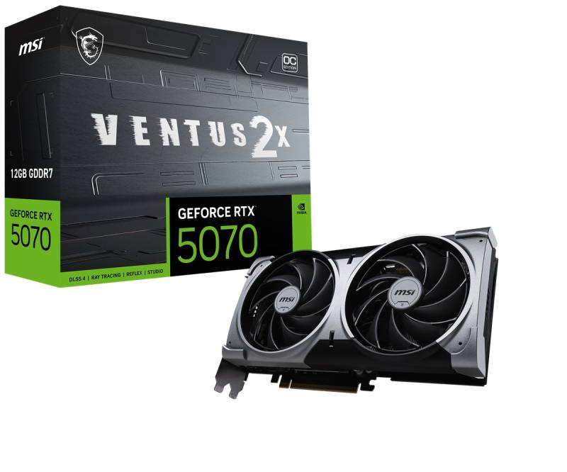 MSI GeForce RTX 5070 12G VENTUS 2X OC - 12GB GDDR7, HDMI, 3x DP von MSI