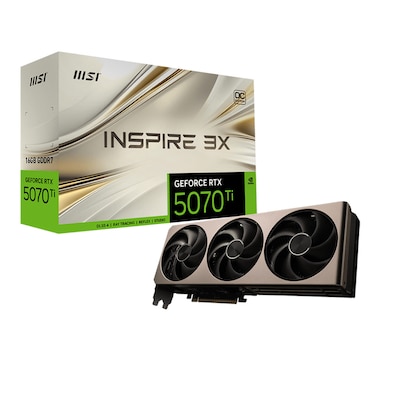 MSI GeForce RTX 5070 Ti 16G Inspire 3X OC 16GB GDDR7 1x HDMI, 3x DP MSI GeForce RTX 5070 Ti 16G Inspire 3X OC 16GB GDDR7 1x HDMI, 3x DP von MSI