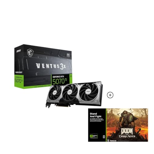 MSI GeForce RTX 5070 Ti 16G Ventus 3X OC — 16GB GDDR7 (28Gbps/256-bit), PCIe 5, Boost: 2482 MHz, HDMI 2.1b, DisplayPort 2.1b von MSI