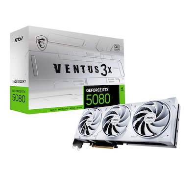 MSI GeForce RTX 5080 16G VENTUS 3X OC WHITE 16GB GDDR7 1x HDMI, 3x DP MSI GeForce RTX 5080 16G VENTUS 3X OC WHITE 16GB GDDR7 1x HDMI, 3x DP von MSI