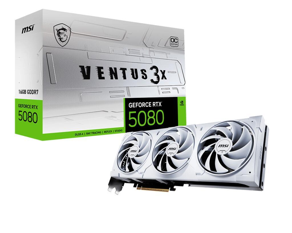 MSI GeForce RTX 5080 16G VENTUS 3X OC WHITE MSI GeForce RTX 5080 16G VENTUS 3X OC WHITE von MSI